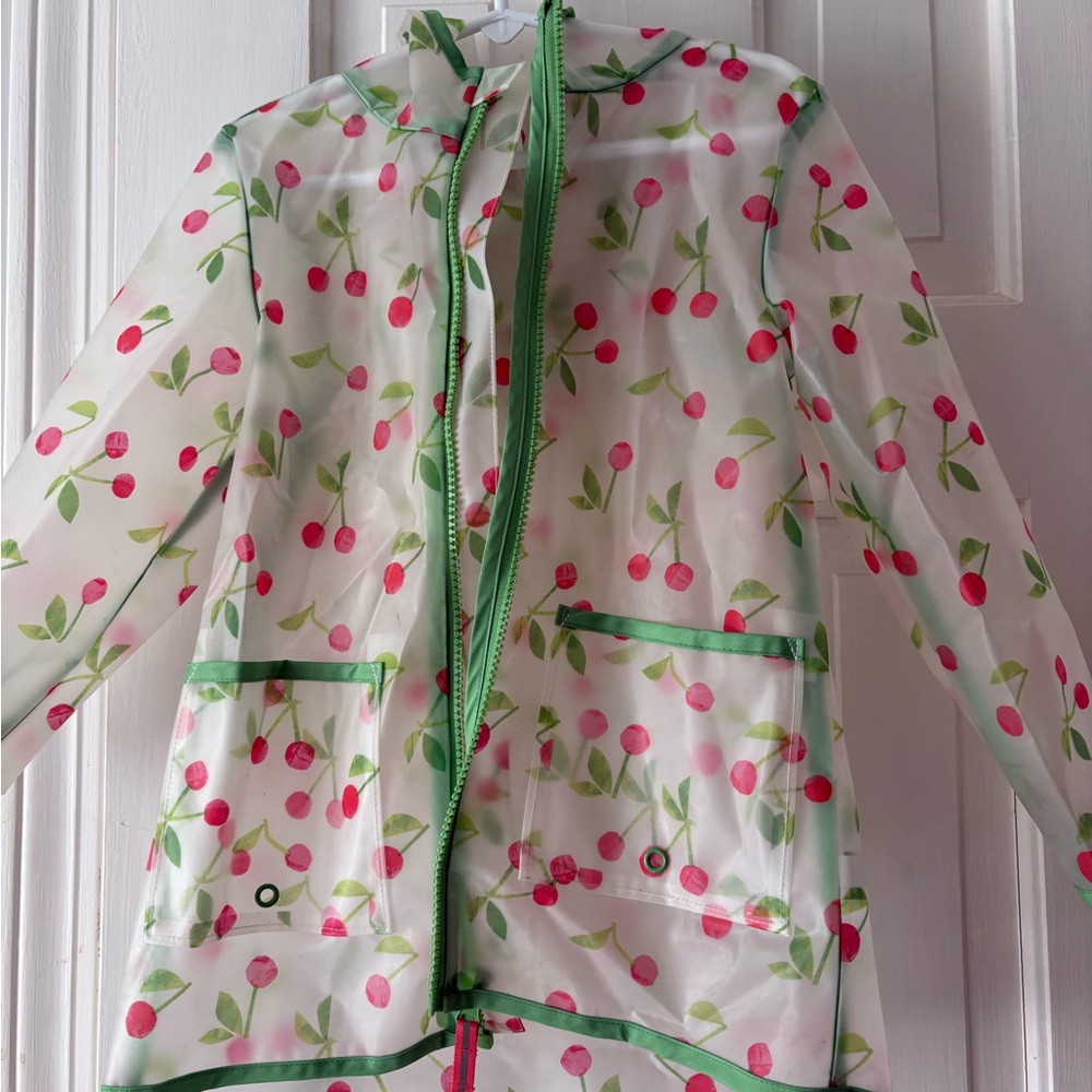 Cherry Print Kids Raincoat